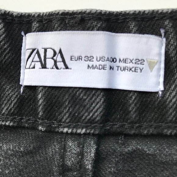 ZARA DENIM JEANS HI-RISE WIDE-LEG CROPPED JEANS GREY 00, 24 x 21 - Picture 9 of 16